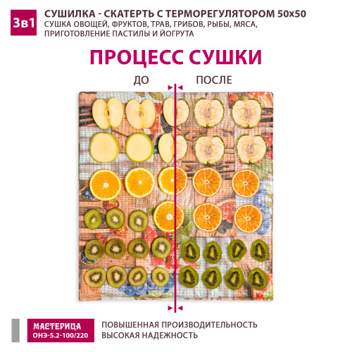 Сушилка - скатерть для овощей и фруктов Мастерица ОНЭ-5.2-100/220 50х50см фото 8