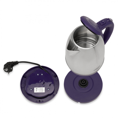 Чайник электрический Великие реки Амур-1 фиолетовый, 1,8л, нержавейка фото 4