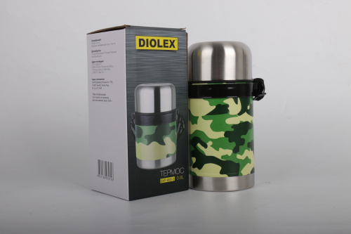 Термос Diolex DXF-800-3 (Милитари) суповой 0,8л.  фото 2