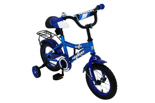 Велосипед TORRENT Angel (детский, добавочные колёса,1скорость, колеса 12д, рама сталь)12" / 9,5" / Голубой фото 2