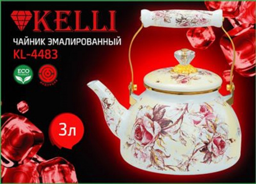 Чайник для плиты KELLI KL-4483 эмалированный, 2,5л (1x8) фото 2