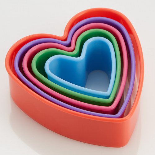 Набор форм для печенья WEBBER BE-4416/5, 5 разм сердечки (пласт) (144) фото 2