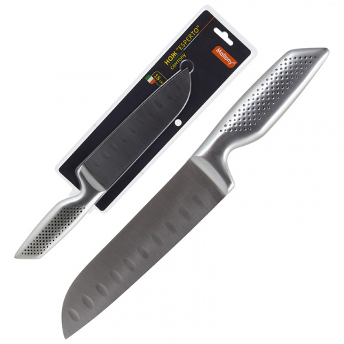 Нож MALLONY ESPERTO MAL-08ESPERTO (сантоку) цельнометаллич, р-р лезвия 18 см, толщ 2,5 мм фото 2