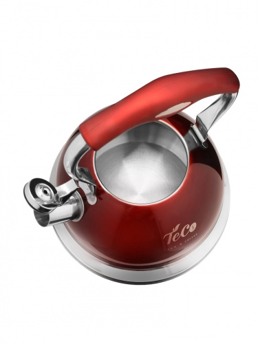 Чайник для плиты TECO TC-125-BD бордовый 3л нержавейка, со свистком фото 3