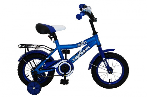 Велосипед TORRENT Angel (детский, добавочные колёса,1скорость, колеса 12д, рама сталь)12" / 9,5" / Голубой