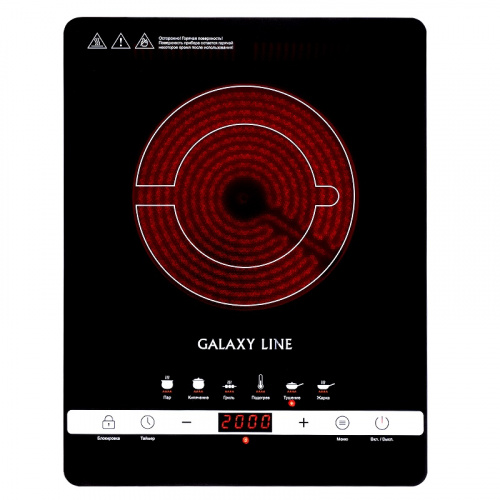 Плитка инфракрасная Galaxy LINE GL 3030, 1 конф. черная, 2000 Вт, 6 режимов приготовления фото 2