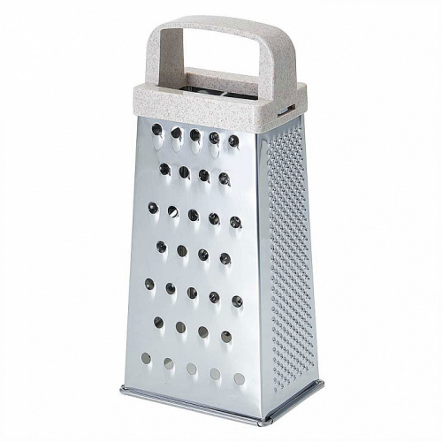 Терка WEBBER BE-088 4 грани 20 см с пластиковой ручкой (нерж.сталь) (72) Тёрка кухонная 4-гранная из высококачественной нержавеющей стали
Высота 20 см
Удобная пластиковая ручка и нескользящее основание
Цвет ручки: мрамор
Легко поддаётся чистке
Можно мыть в посудомоечной машине