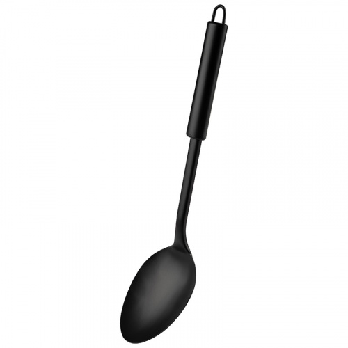 Ложка CLASSICO NERO из нержавеющей стали, цвет - черный, non-stick (раб часть)
Материал: раб часть 430 сталь, ручка 410 сталь, Размер: 32,5*7,3 см. Картонная подложка.
Овальная ручка.