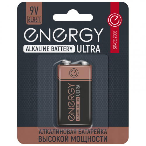 Батарейка алкалиновая ENERGY Ultra 6LR61/1B