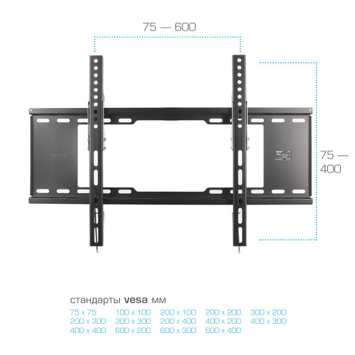Кронштейн для LED/LCD телевизоров Kromax IDEAL-102 black настенный, наклонный фото 5