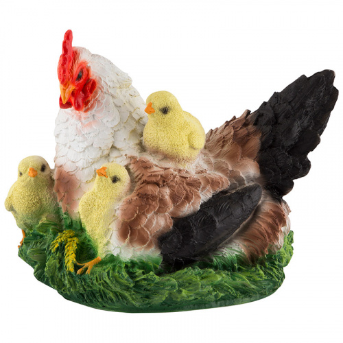 Фигурка садовая PARK Курица-наседка с цыплятами Н-22см