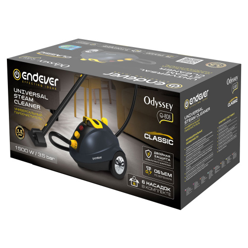 Отпариватель-пароочиститель Endever Odyssey Q-808, темно-серый/желтый, универсальный, 1500 Вт фото 7