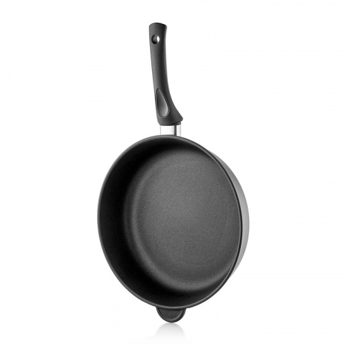 Сковорода Великие Реки Жар-28П литая, классическая, черное, покрытое дно, прямые борта 28 см фото 2