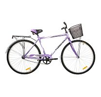 Велосипед TORRENT Romantic (рама сталь 20", дорожный, 1скорость, колеса 28д., корзина) (28" / 20" / Фиолетовый)