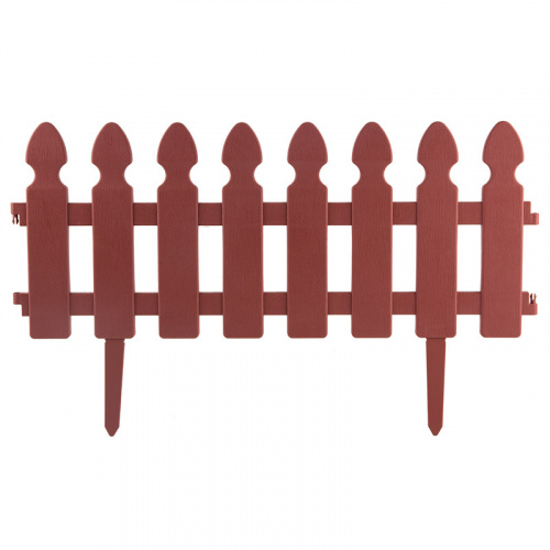 Забор Штакетник декоративный L=2м, H=21см (4шт по 50см и 8 ножек) терракотовый