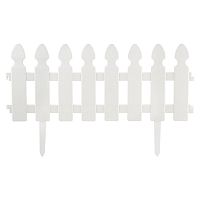 Забор Штакетник декоративный L=2м, H=21см (4шт по 50см и 8 ножек) белый