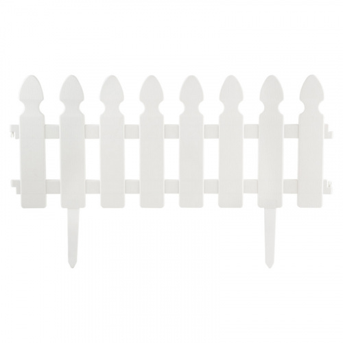 Забор Штакетник декоративный L=2м, H=21см (4шт по 50см и 8 ножек) белый