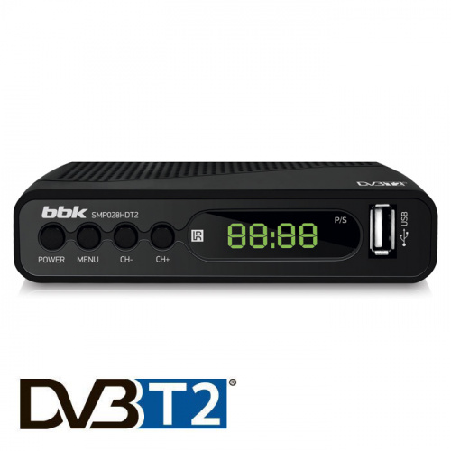Ресивер цифровой телевизионный BBK SMP028HDT2 черный DVB-T2
