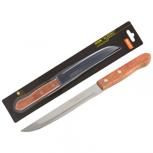 Нож с деревянной рукояткой MALLONY ALBERO MAL-03AL универсальный, длина 15 см фото 2
