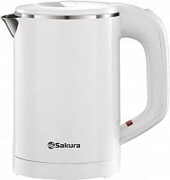 Чайник электрический SAKURA SA-2158W 0,6л, нержавейка, белый, двойные стенки, 1000Вт (12)