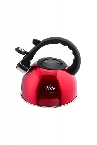 Чайник для плиты TECO TC-103 со свистком, нержавеющая сталь, цвета в ассорт.- зеленый, красный, бордовый фото 3