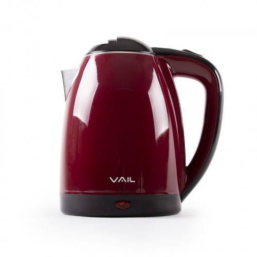 Чайник электрический VAIL VL-5554 1,8л, нержавейка, красный (12)