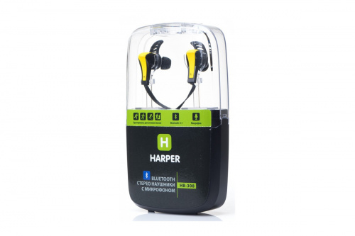 Наушники HARPER HB-308 yellow, Bluetooth фото 2