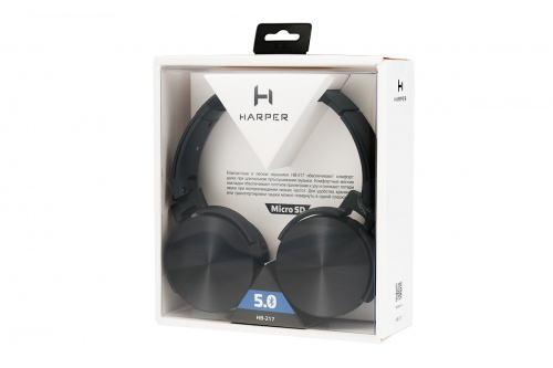 Наушники HARPER HB-217 black, Bluetooth фото 2