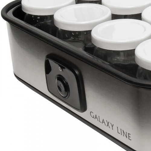 Йогуртница Galaxy LINE GL 2697, 30 Вт, 8 стеклянных стаканов с крышками фото 3