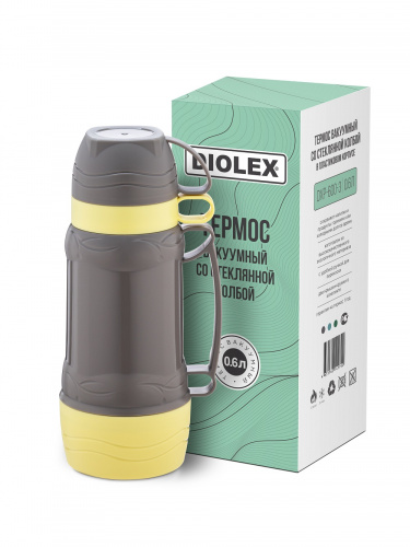 Термос Diolex DXP-600-3, пластиковый со стеклянной колбой 600 мл фото 12