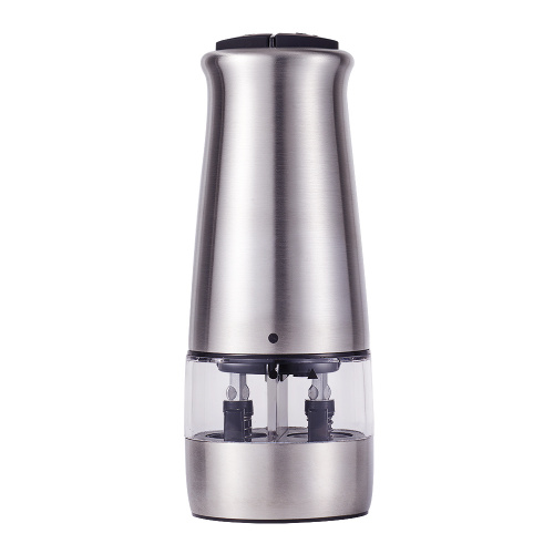 Мельница электрическая для специй ATH-4627 (silver) Мельница электрическая для специй Atlanta, двухсторонняя, 2 контейнера для соли и специй, работа от 6хAАА батареек. Долговечный керамический механизм, корпус из нержавеющей стали. Регулировка степени помола. Стильный минималистичный дизайн.