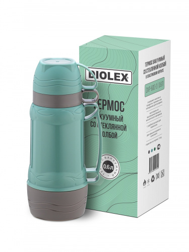 Термос Diolex DXP-600-3, пластиковый со стеклянной колбой 600 мл фото 5