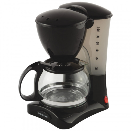 Кофеварка HOMESTAR HS-2021 черная, 550Вт, 0,6л фото 2