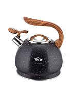 Чайник для плиты TECO TC-122-B, черный, нержавейка, 3,0 л со свистком
