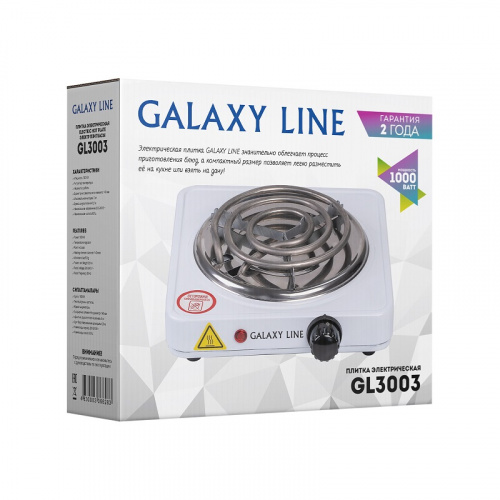 Плитка электрическая Galaxy LINE GL 3003, 1 конф. белая, 1000 Вт, ТЭН фото 2