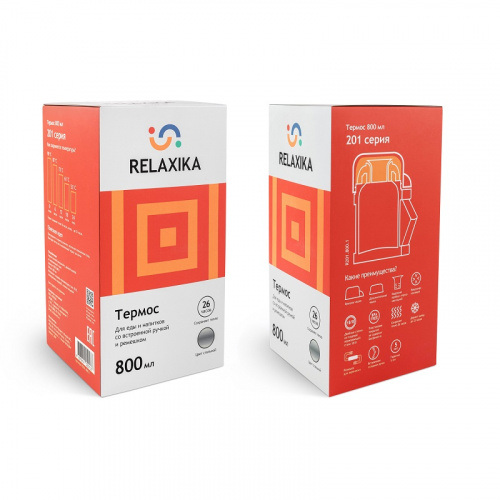 Термос универсальный (для еды и напитков) Relaxika R201.800.1 (0,8 литра), стальной фото 3