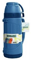 Термос Diolex DXP-1000-В, синий, пластиковый со стеклянной колбой 1000 мл