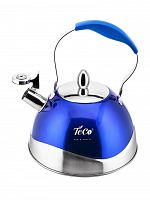 Чайник для плиты TECO TC-107-B синий, 3,0 л со свистком 
