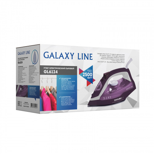 Утюг Galaxy LINE GL 6124, 2500 Вт, керамическое покрытие подошвы фото 6