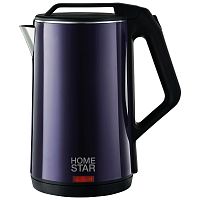 Чайник электрический HOMESTAR HS-1036 1,8л, нержавейка+пластик, фиолетовый, двойной корпус (12)