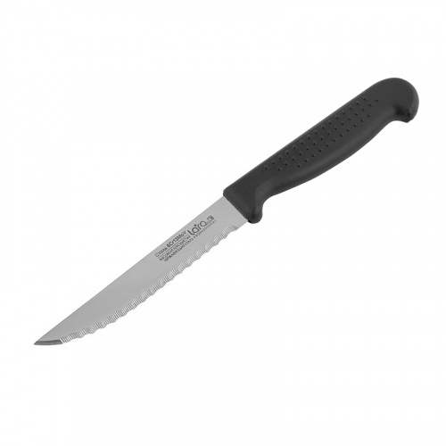 Нож для стейка LARA LR05-41, 10.1см/4", пластиковая чёрная ручка, сталь 8CR13Mov 1 мм, (блистер)