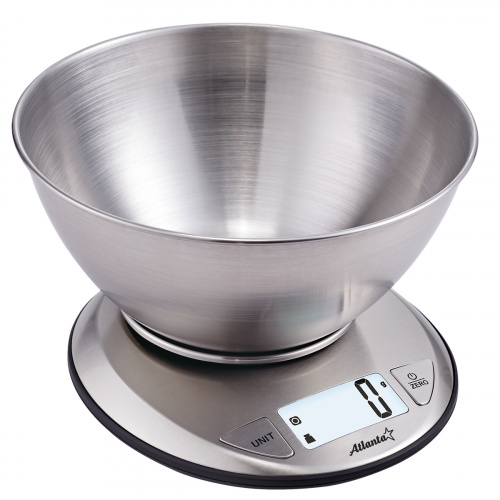 Весы кухонные электронные ATLANTA ATH-6193 (silver) с чашей