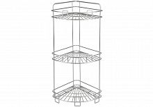 Полка ROSENBERG RUS-385027-3 Zn, 3-ярусная угловая напольно-настенная