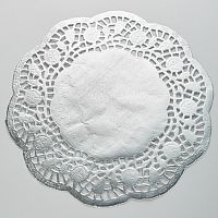 Салфетка кондитерская WEBBER BE-0366 ажурная цвет: серебряный 8 шт D=24см (150)