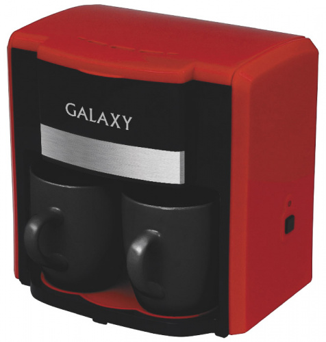Кофеварка Galaxy GL 0708, 750 Вт, объем 0,3л (2чашки), КРАСНАЯ, 2-е керамические чашки в комплекте