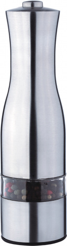 ATH-4621 (silver) Мельница электрическая для специй Atlanta, работа от 6хААA батареек. Долговечный керамический механизм, корпус из прочной нержавеющей стали. Регулировка степени помола. Стильный минималистичный дизайн.